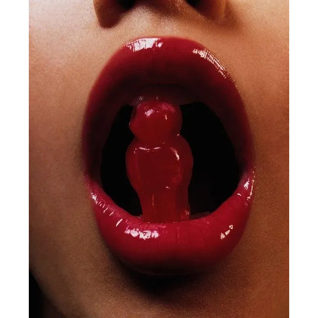 Jonathan Storey, Young Woman, Sweet Between Lips, Close-Up, Photographic Paper, in Flawless conditions. Designed from 2000...