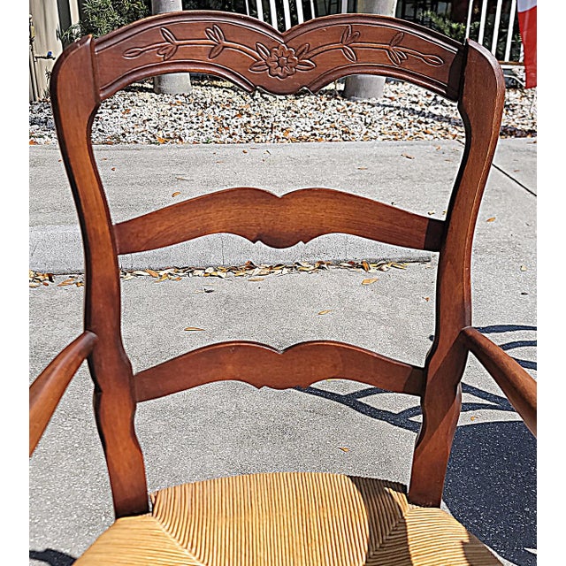 Wood 1980s Country French Provencal Dining Chairs, Set of 6 For Sale - Image 7 of 12