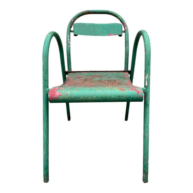 Metal Stackable Armchairs from Tolix, 1950s, Set of 3 For Sale - Image 7 of 18