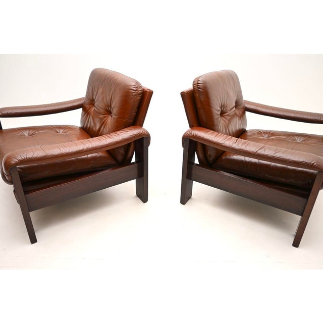 Vintage Danish Leather Chairs, 1960, Set of 2 For Sale - Image 4 of 11