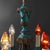 1920s Antique Classical Arts & Crafts Leaded Glass 8-Light Chandelier C1920 For Sale - Image 5 of 8