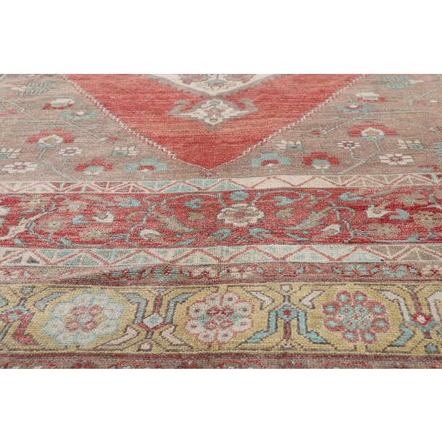 Mid 20th Century Vintage Turkish Oushak Rug, 06'07 X 11'07 For Sale - Image 5 of 10