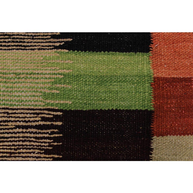 Southwestern Kilim Rust Gold Wool Rug - 5'7" X 8'1" For Sale - Image 4 of 7