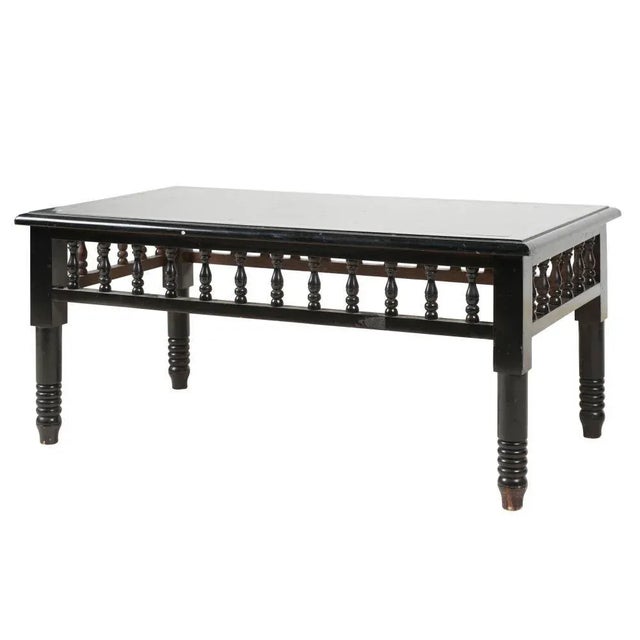 Mid 20th Century Ebonized Turned Wood Coffee Table For Sale - Image 11 of 11