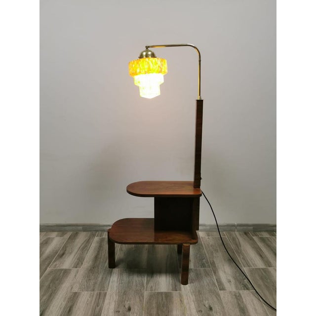 Brown Art Deco Floor Lamp attributed Jindrich Halabala, 1930s For Sale - Image 8 of 18