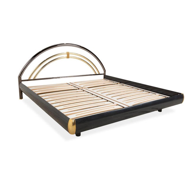 Modern Double Bed in Metal with Slatted Frame from Musterring For Sale - Image 3 of 18