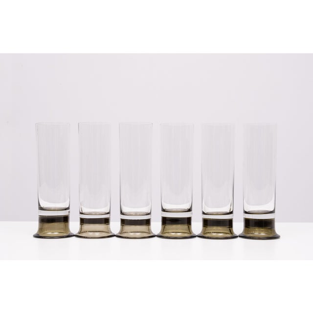 Glass Smoked Glass Beer Glasses from Rosenthal, 1970s, Set of 6 For Sale - Image 7 of 8