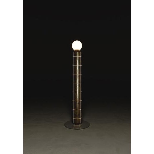 Contemporary Large Navazi Floor Lamp in Scorched Coal Ceramic and Frosted Glass by Svitanok For Sale - Image 3 of 10
