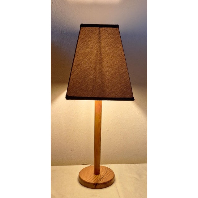 Vintage Table Lamp in Pinewood by Solbacken, 1970s For Sale - Image 3 of 8