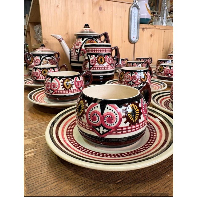 An exceptional and rare Quimper earthenware coffee service by Paul Fouillen (1899–1958), a major figure in the post-war...