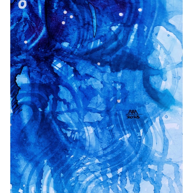 Modern Ara Deinde Bleeding Blues, Ballpoint Pen and Ink on Paper, Drawing For Sale - Image 3 of 3