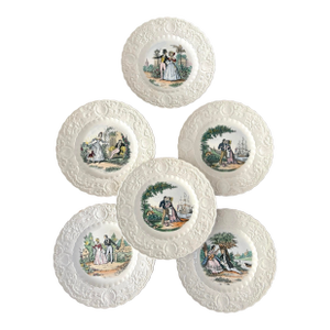 Vintage Adam’s England Valentine Plates- A Set of 6