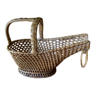 Vintage Wine Basket For Sale