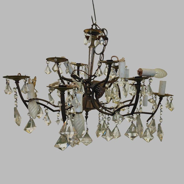 Antique Crystal Chandelier, Early 20th Century For Sale - Image 10 of 10