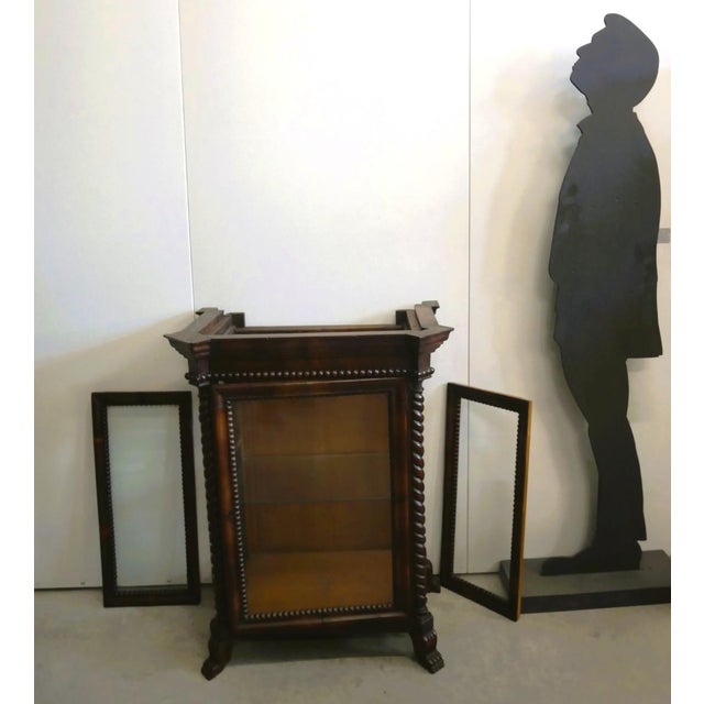 Small Antique Mahogany Display Cabinet For Sale - Image 5 of 18