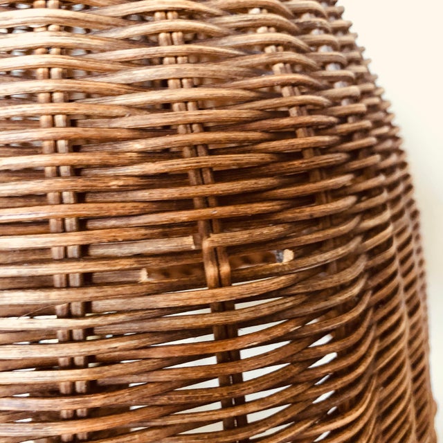 Vintage Wicker Table Lamp For Sale In Buffalo - Image 6 of 8