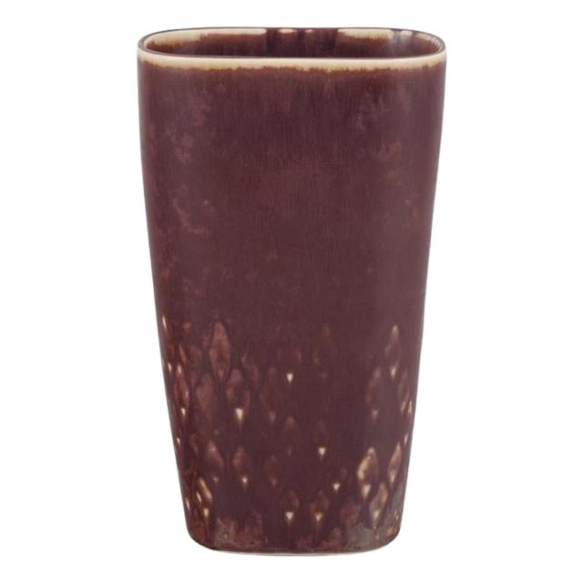 Modernist Ceramic Vase in Brown Tones by Carl Harry Stålhane for Rörstrand For Sale