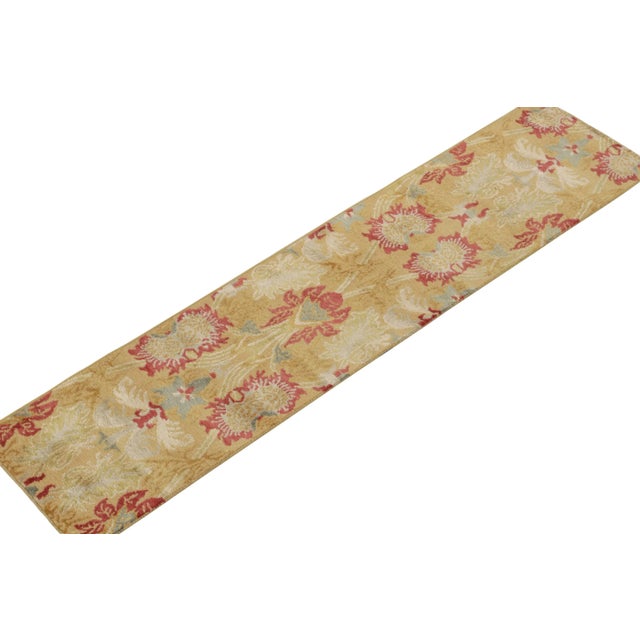 Hand-knotted in luxurious silk, a 2x6 contemporary runner from our European collection. The drawing carries our Toledo...