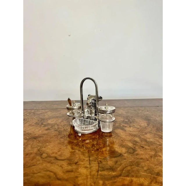 Antique Victorian Silver Plated Novelty Cruet, 1871, Set of 3 For Sale - Image 3 of 10