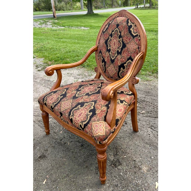 Fairfield Louis XVI Style Oval Back Armchairs - A Pair For Sale - Image 9 of 11