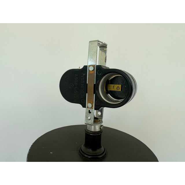 1980s Asian-Inspired Bronze-Tone Metal Vase Lamp With Dragon & Bird Relief, Tripod Base For Sale - Image 11 of 12