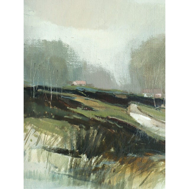 Mid-Century Modern 'A Gentle Path' Vintage Original Mini Landscape Oil Painting, Framed For Sale - Image 9 of 11