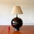 Wood Mid 20th Century Mid Century Modern XL Black Ceramic and Walnut Sphere Table Lamp For Sale - Image 7 of 14