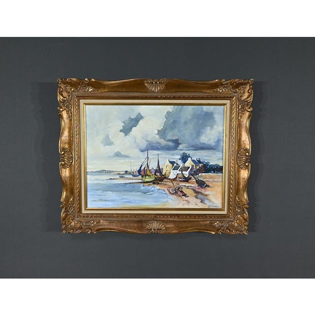 Marijane Le Goaster, Breton Coast, 1985, Gouache & Ink For Sale - Image 12 of 18