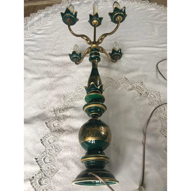 Brass and Porcelain Table Lamp, 1980s For Sale - Image 4 of 18
