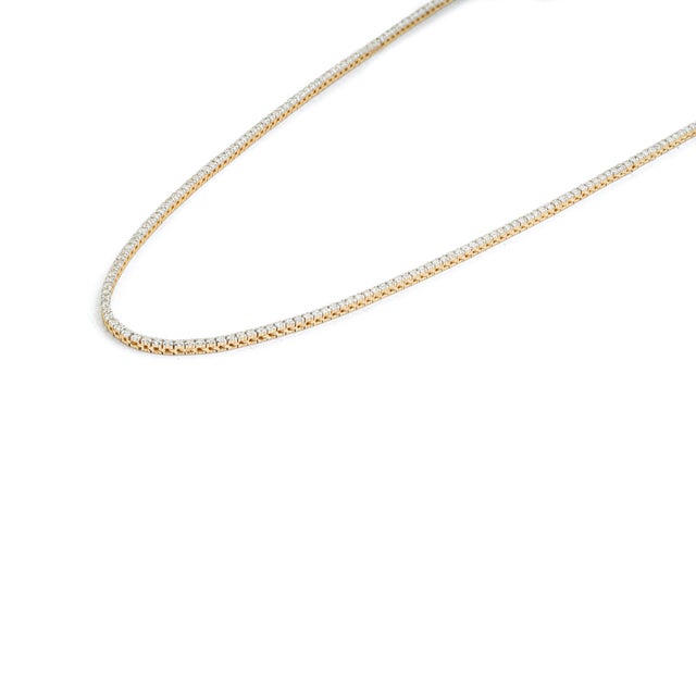 VR Jewels 1.17ct Round Brilliant Diamond Tennis Necklace in 18k Yellow Gold- 18 Inch For Sale - Image 4 of 16