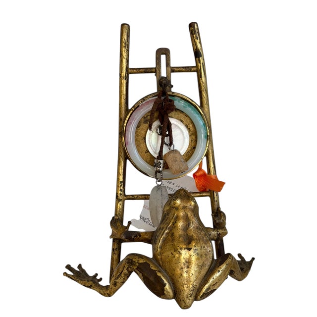 Art Deco Unusual Antique Vienna Bronze Frog Easel Sculpture For Sale - Image 3 of 5