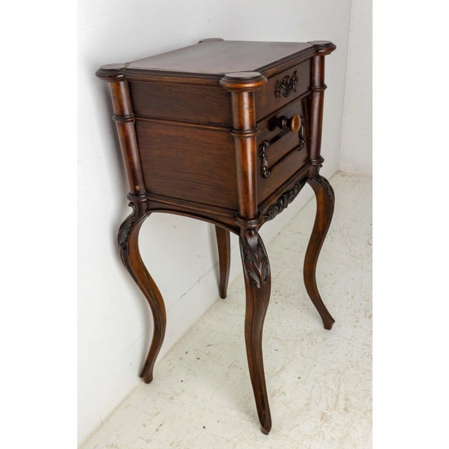 19th Century French Louis XV Chestnut Nightstand For Sale - Image 3 of 12