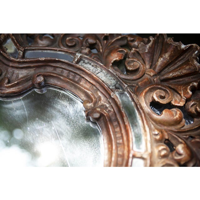 Pair of Early 1900s Italian Giltwood Antique Mirrors For Sale - Image 4 of 11