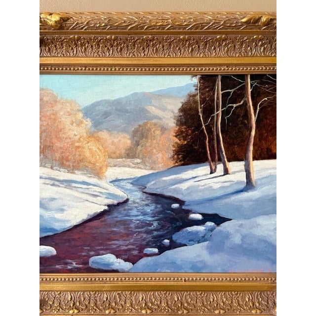 Photorealism Gary Steffen (Listed Artist b.1939, Co) Oil Painting on Canvas Titled Snow Banks. Gallery Label, Very Fine Frame For Sale - Image 3 of 14