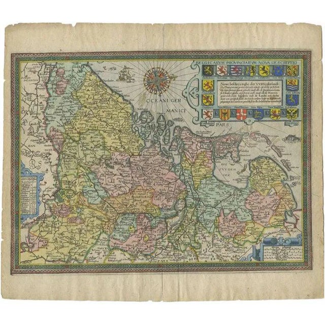 Antique Map of the Netherlands by Guicciardini, 1612 For Sale