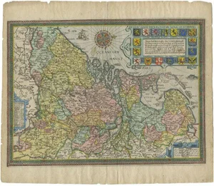 Antique Map of the Netherlands by Guicciardini, 1612