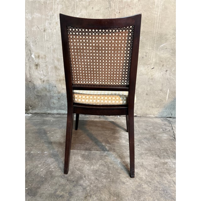 1950s Set of 10 Edward Wormley Walnut and Caned Dining Chairs for Dunbar For Sale - Image 17 of 18