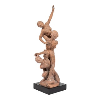 Neoclassical Revival Terracotta-Patinated Statue of the Abduction of a Sabine Woman After Giambologna For Sale