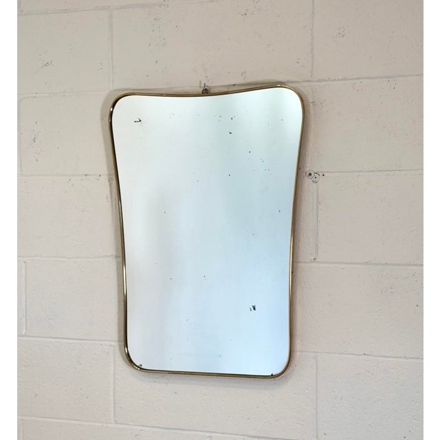 Mirror with Brass Frame, 1950s For Sale - Image 6 of 12