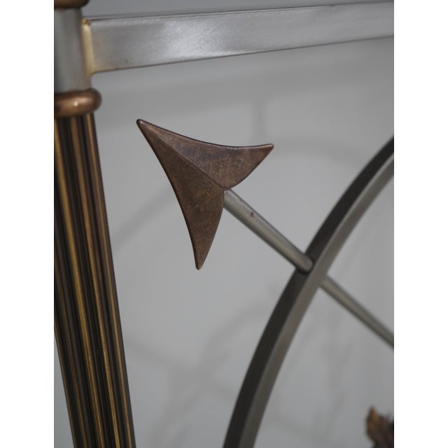 Maitland Smith French Empire Marble Top Steel Base Console Table For Sale - Image 13 of 17