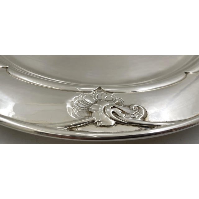 1920s Georg Jensen Sterling Silver Cocktail / Bar Tray in Blossom Pattern # 232b From 1920s For Sale - Image 5 of 6
