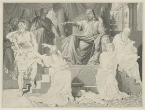 Judgement of Solomon, Story of the Hebrew Bible, 1890, Print