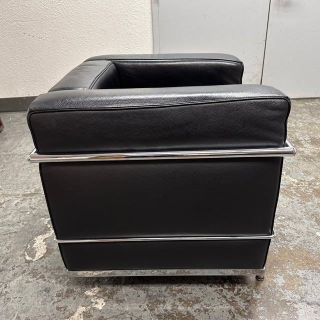 Le Corbusier Style Cube Lounge Chair For Sale In San Francisco - Image 6 of 12