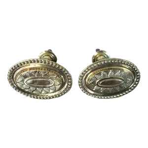 1810 - 1820 American Federal Brass Mirror Curtain Tie Backs - A Pair