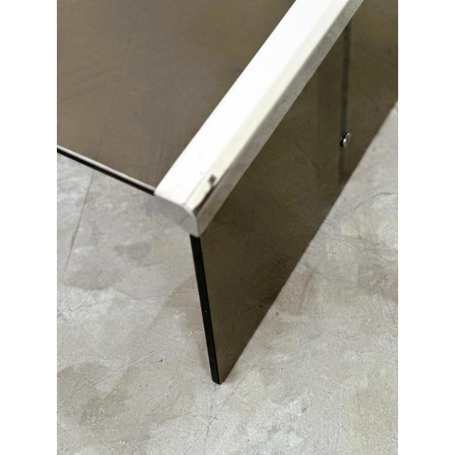 Smoked Glass Coffee Table with Chrome Details from Radice & Galotti, Italy, 1970s For Sale - Image 6 of 12