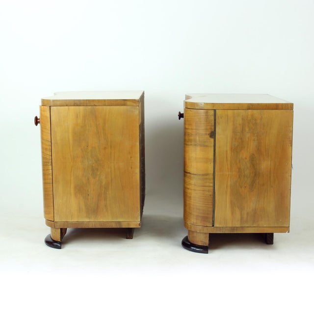 Art Deco Bedside Tables by Jindřich Halabala for Up Závody, 1930s, Set of 2 For Sale - Image 11 of 18