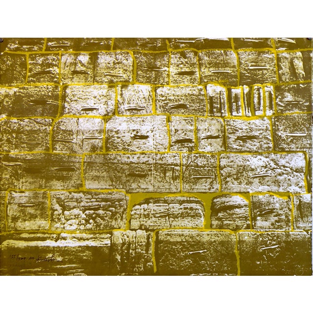 On BFK Rives French art paper. This is a Photograph silkscreen print of the Kotel, Western Wall in Jerusalem overlaid with...