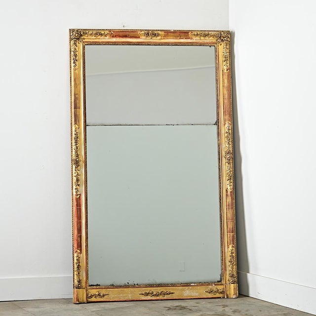 Wood French 19th Century Empire Gold Gilt Mantel Mirror For Sale - Image 7 of 14
