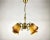 Vintage French Hanging Light in Gilt Brass & Colored Glass Lamp, 1980s For Sale - Image 6 of 6