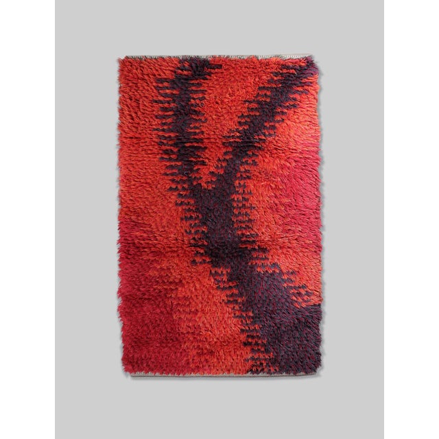 Swedish Abstract Knotted Pile Wall Wool Rug, 1960 For Sale - Image 6 of 6
